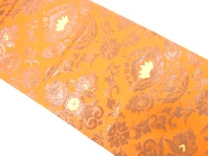 アンティーク　草花模様織り出し袋帯（材料）